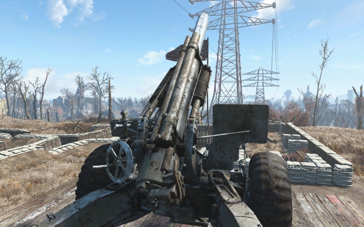 Мод для Fallout 4 заменит стандартную пушку на 155-мм гаубицу M1 времён Вто...