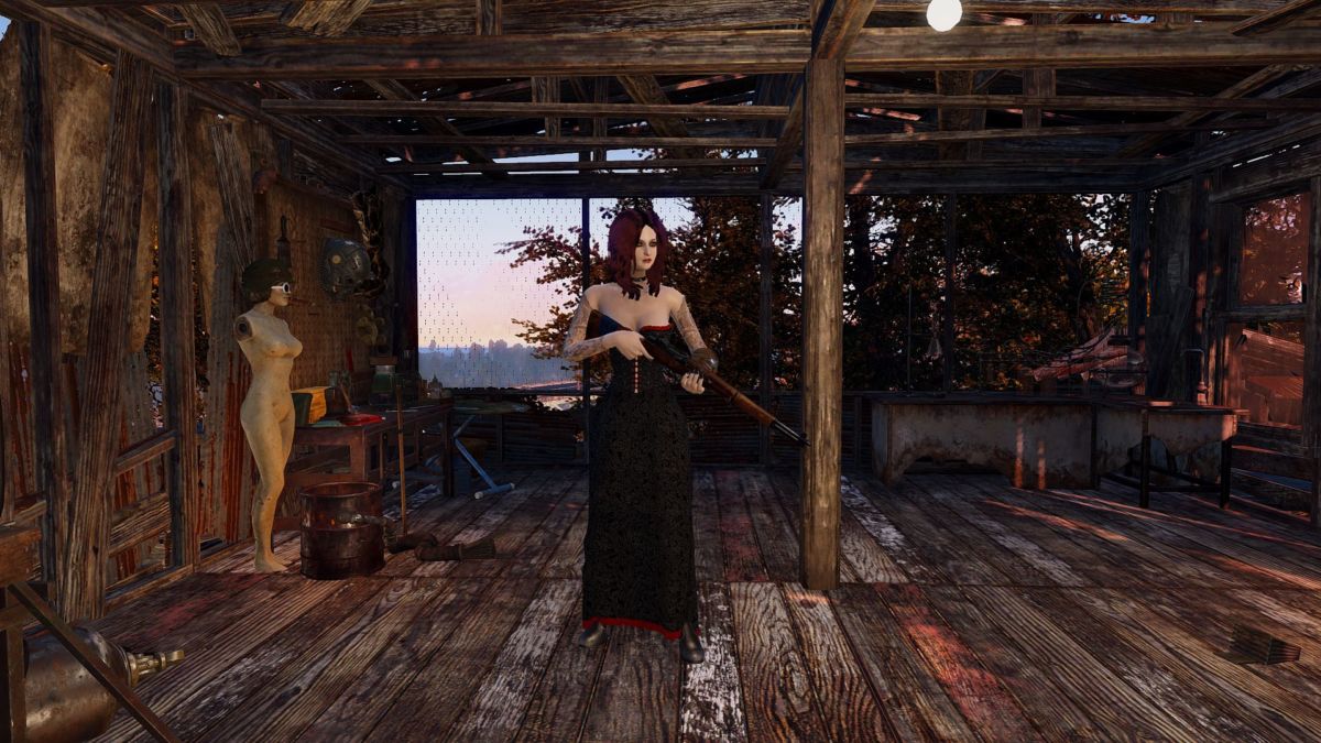 Мод "Готическое платье леди - CBBE" v1.1 для Fallout 4.